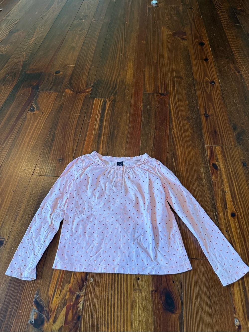 GAP Pink Long Sleeve Top with Small Dot Print